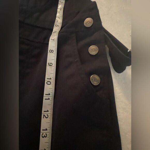 Small Joy Land black 4-pocket double front pocket overalls jumpsuit shorteralls - Picture 13 of 15